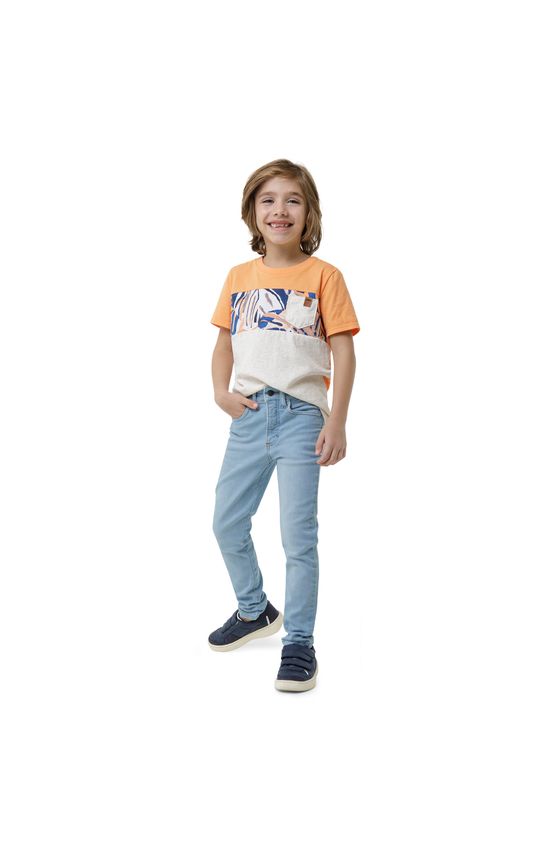 Calça Menino Slim Em Jeans Com Elastano - Carinhoso