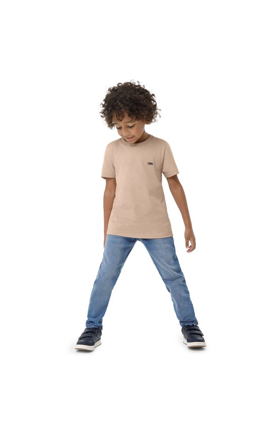 Camiseta Menino Manga Curta Em Algodão - Carinhoso
