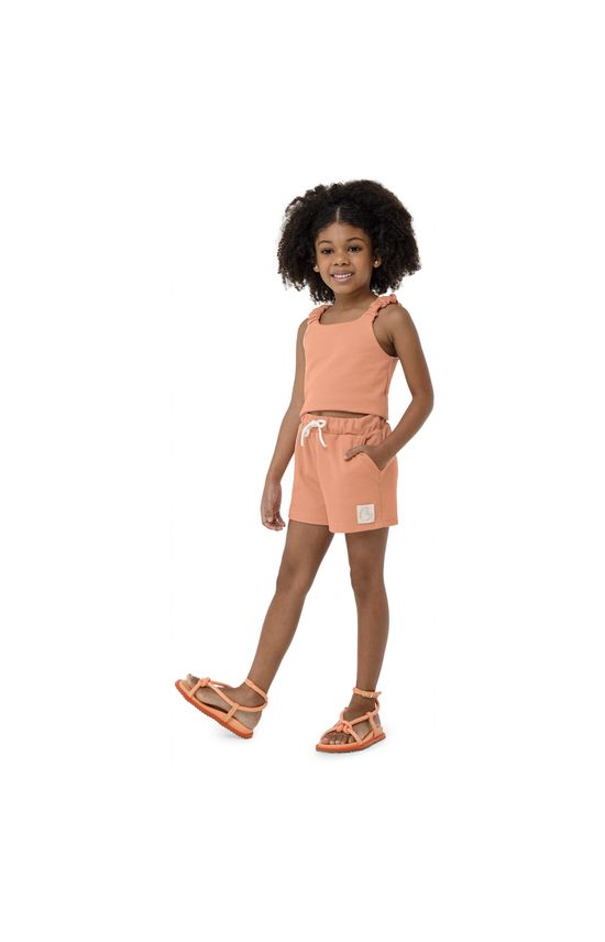 Conjunto Menina Em Malha Texturizada - Carinhoso