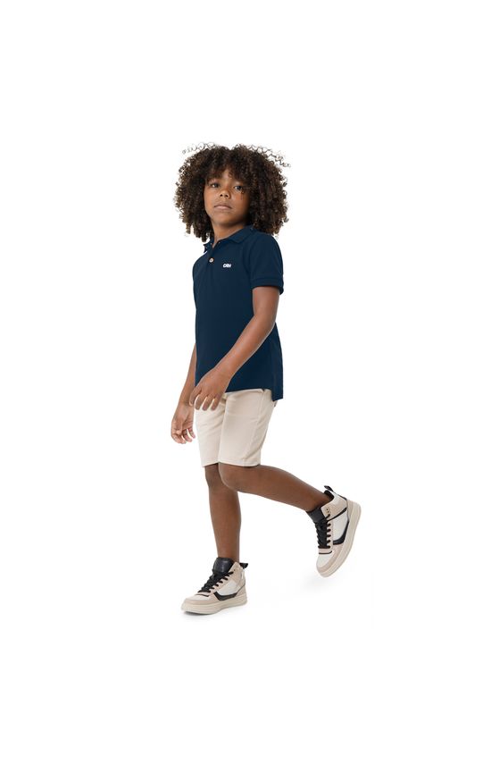 Camisa Polo Menino Peitilho Frontal Em Piquet Premium Carinhoso