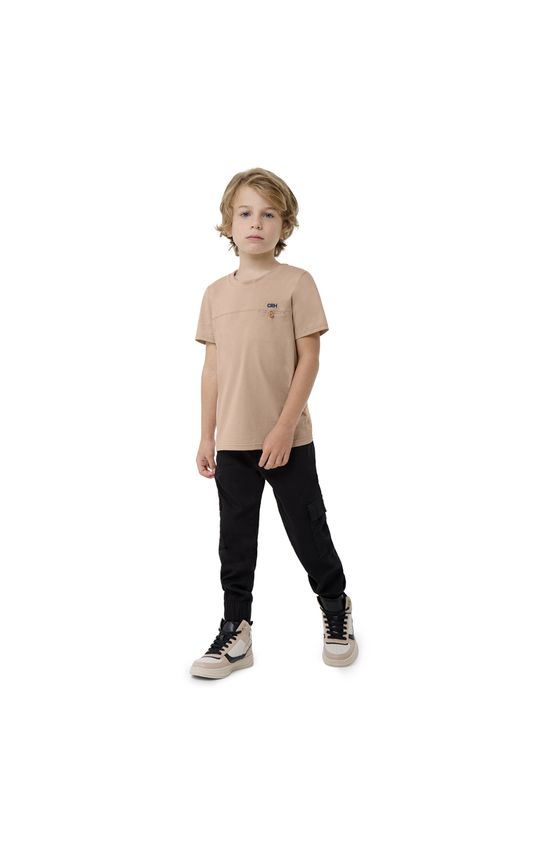 Camiseta Menino Botão No Peitoral Em Algodão Carinhoso