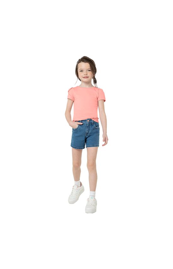 Blusa Menina Bordado No Peitoral Em Malha De Algodão Carinhoso