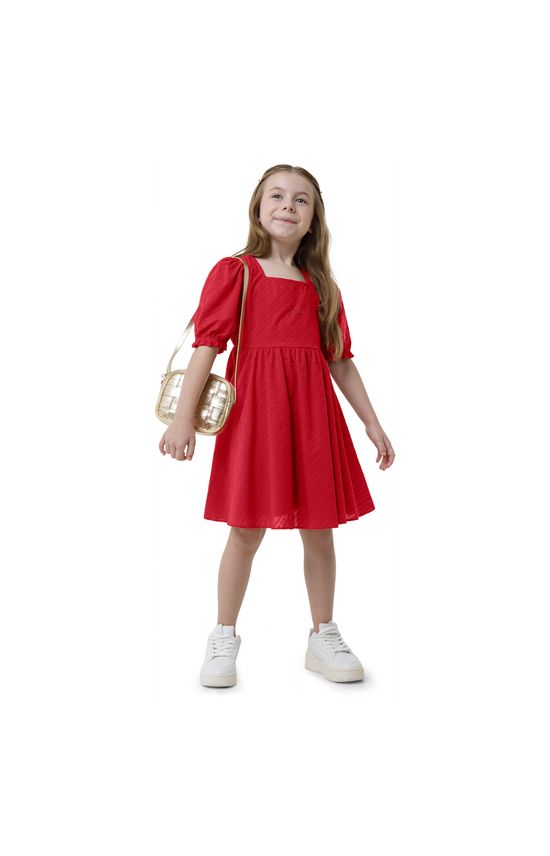 Vestido Menina Godê Em Laise - Carinhoso