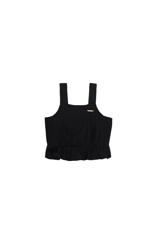 Blusa Menina Babado Na Barra Em Malha Texturizada Carinhoso