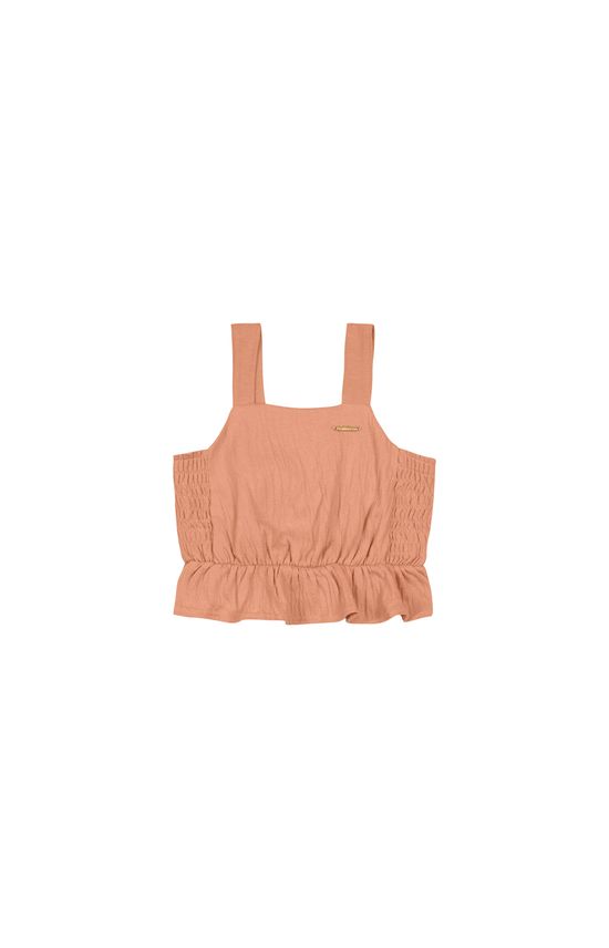 Blusa Menina Babado Na Barra Em Malha Texturizada Carinhoso