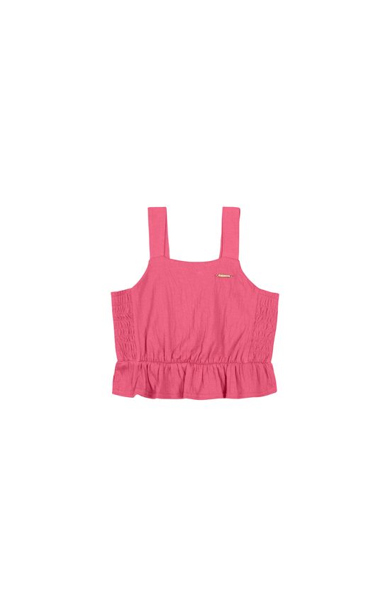 Blusa Menina Babado Na Barra Em Malha Texturizada Carinhoso