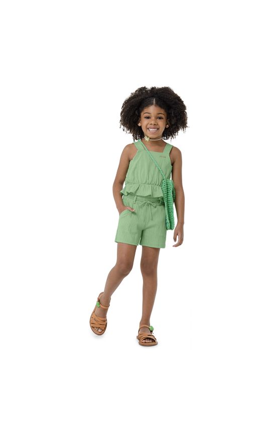 Blusa Menina Babado Na Barra Em Malha Texturizada Carinhoso