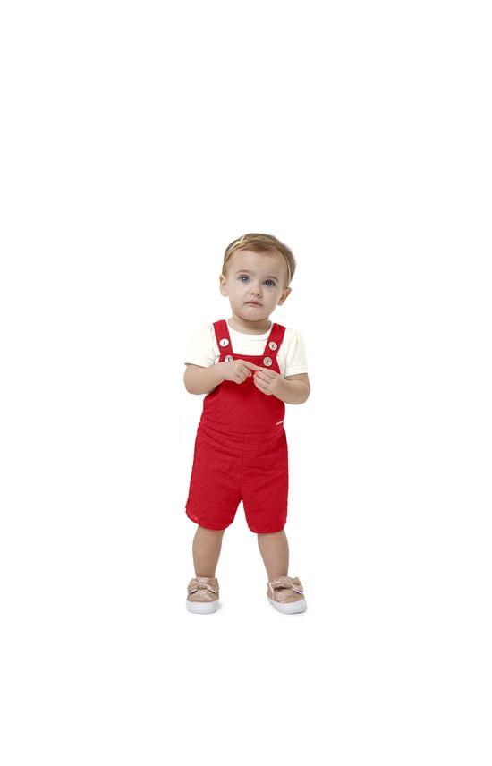 Conjunto Menina Macacão Curto Em Laise Carinhoso