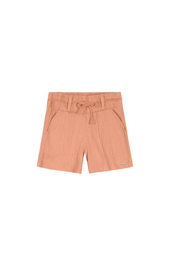 Shorts Menina Cintura Com Elástico Em Malha Texturizada Carinhoso