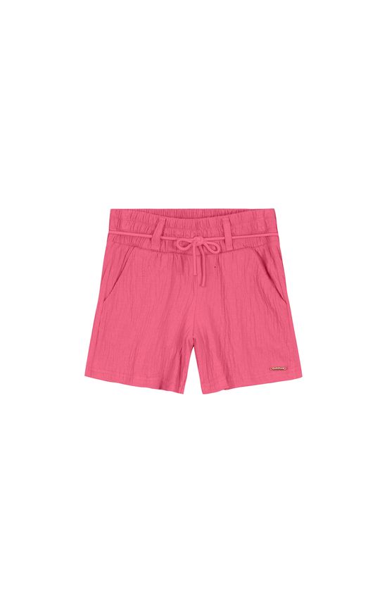 Shorts Menina Cintura Com Elástico Em Malha Texturizada Carinhoso
