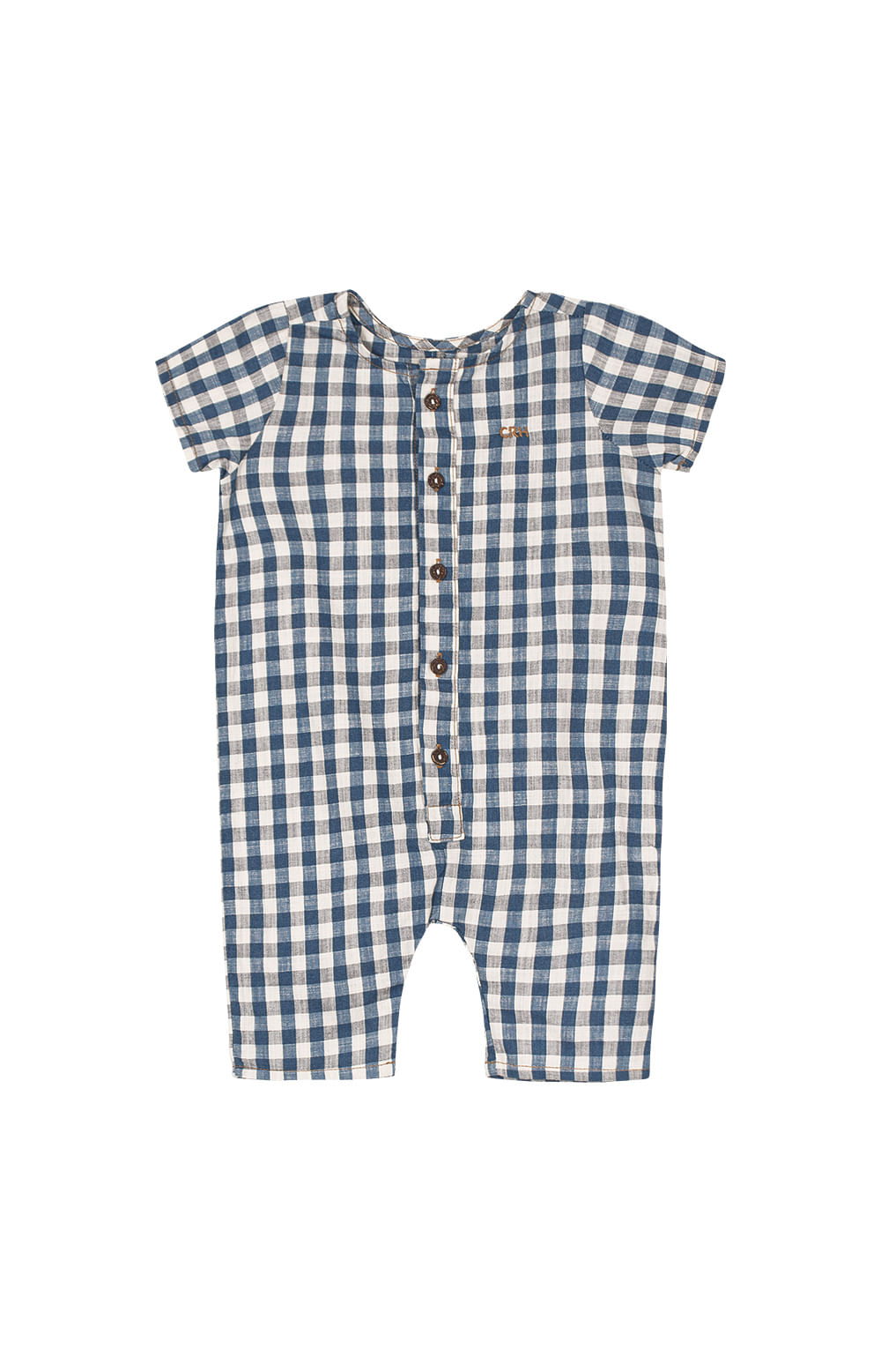 Macacão Unissex Xadrez Em Jeans Leve Carinhoso - Imagem 9