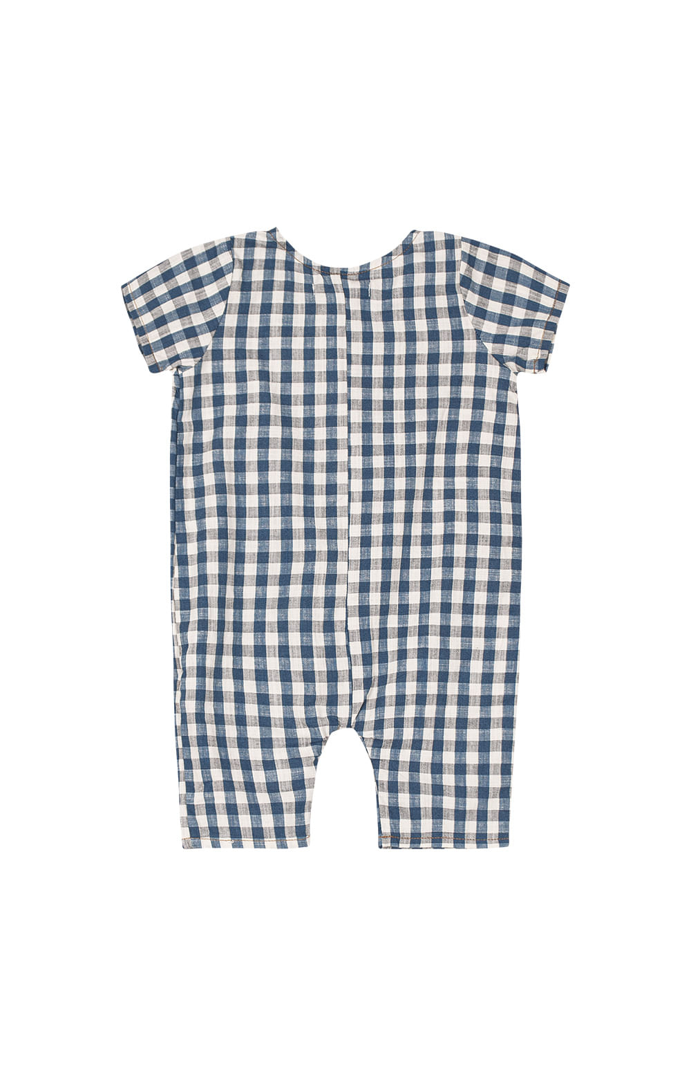 Macacão Unissex Xadrez Em Jeans Leve Carinhoso - Imagem 8