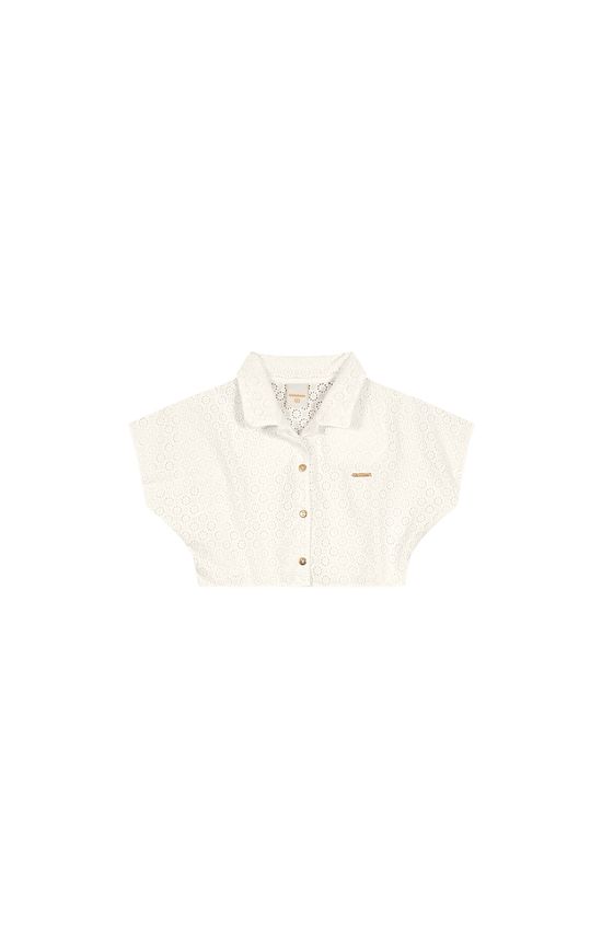 Camisa Cropped Menina Em Laise De Algodão Carinhoso
