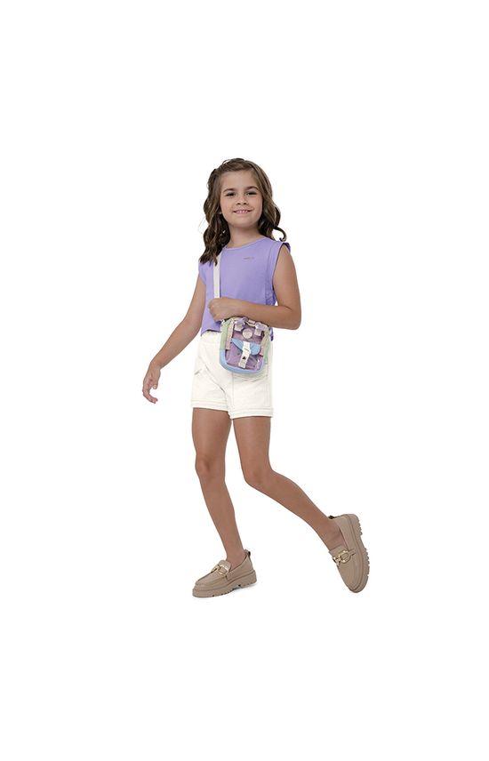Blusa Menina Recorte Na Manga Em Algodão Carinhoso