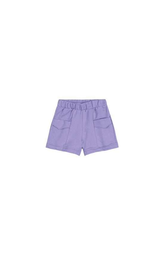 Shorts Menina Bolso Com Lapela Em Moletom Carinhoso