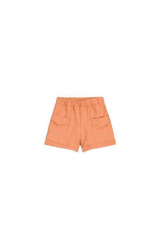 Shorts Menina Bolso Com Lapela Em Moletom Carinhoso