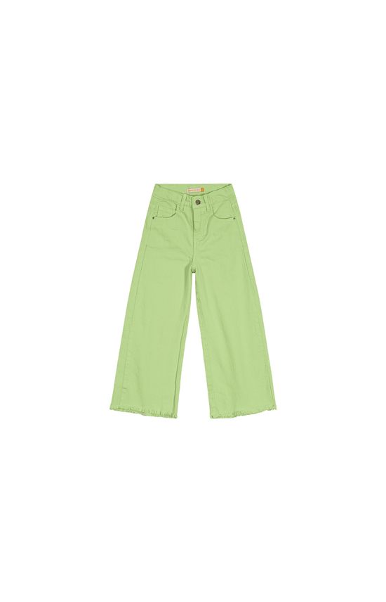 Calça Menina Wide Leg Em Sarja Com Elastano Carinhoso