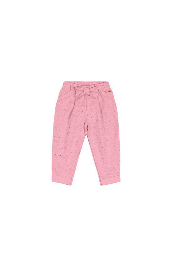 Calça Menina Laço Frontal Em Moletom Rajado Botonê Carinhoso