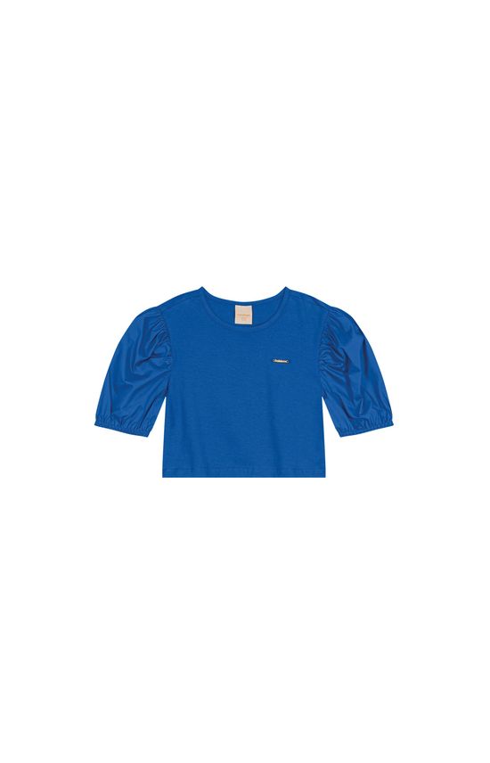 Blusa Menina Manga Bufante Em Algodão Carinhoso