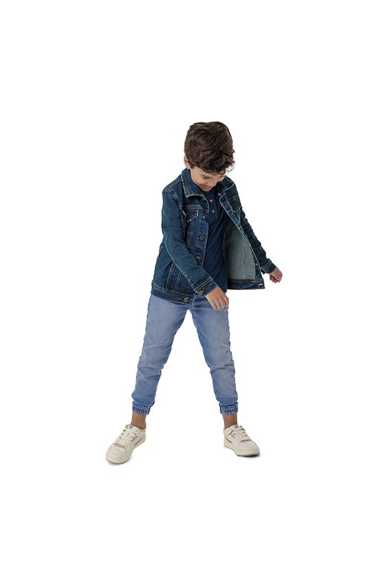 Jaqueta Unissex Tradicional Em Jeans Stretch Carinhoso