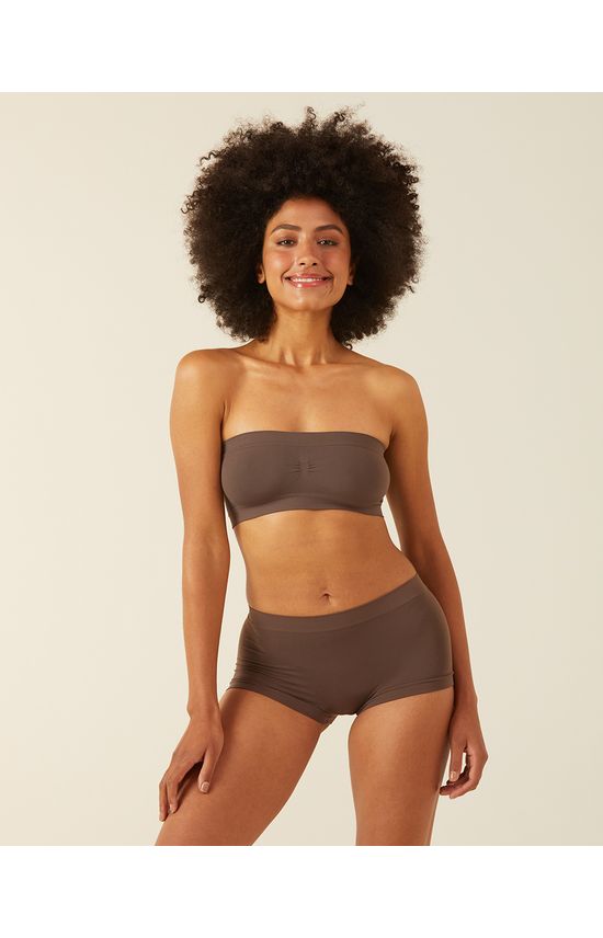 Calcinha Feminina Boxer Sem Costura Em Poliamida E Elastano