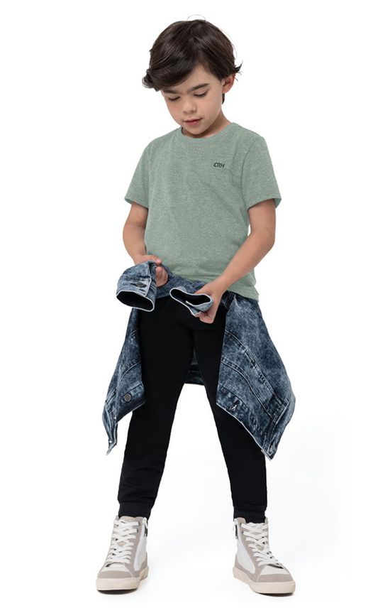 Camiseta Menino Com Bordado Em Malha Botonê Carinhoso