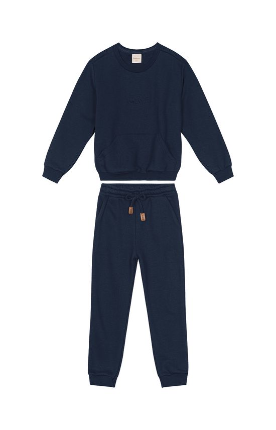 Conjunto Unissex Blusão Com Bolso Canguru Em Moletom Carinhoso