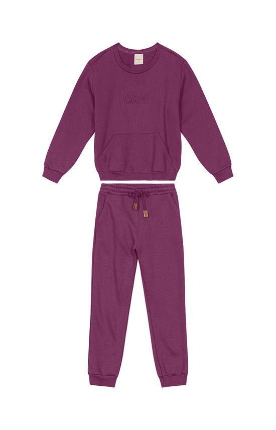 Conjunto Unissex Blusão Com Bolso Canguru Em Moletom Carinhoso