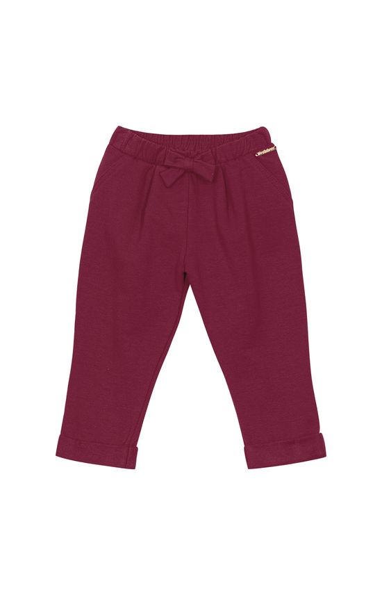 Calça Menina Com Laço Em Moletom Flanelado Carinhoso