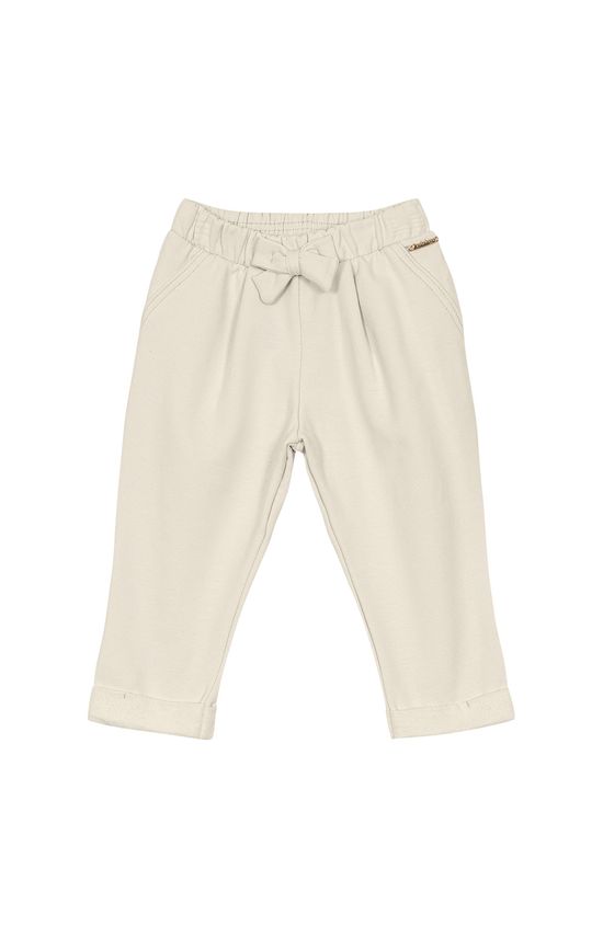 Calça Menina Com Laço Em Moletom Flanelado Carinhoso
