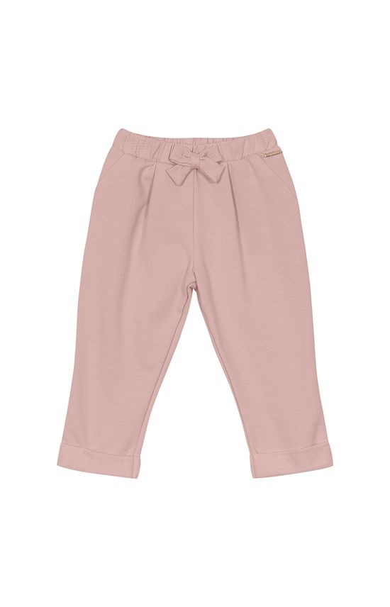 Calça Menina Com Laço Em Moletom Flanelado Carinhoso