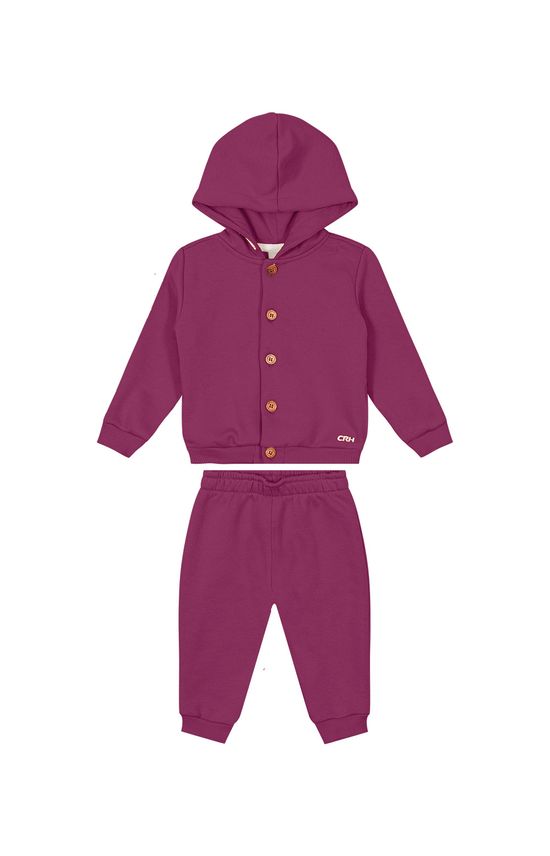 Conjunto Unissex Com Capuz Em Moletom Flanelado Carinhoso