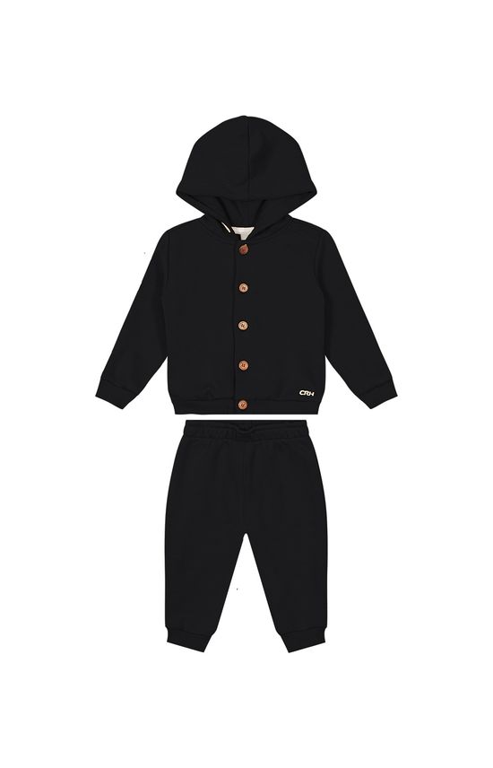 Conjunto Unissex Com Capuz Em Moletom Flanelado Carinhoso