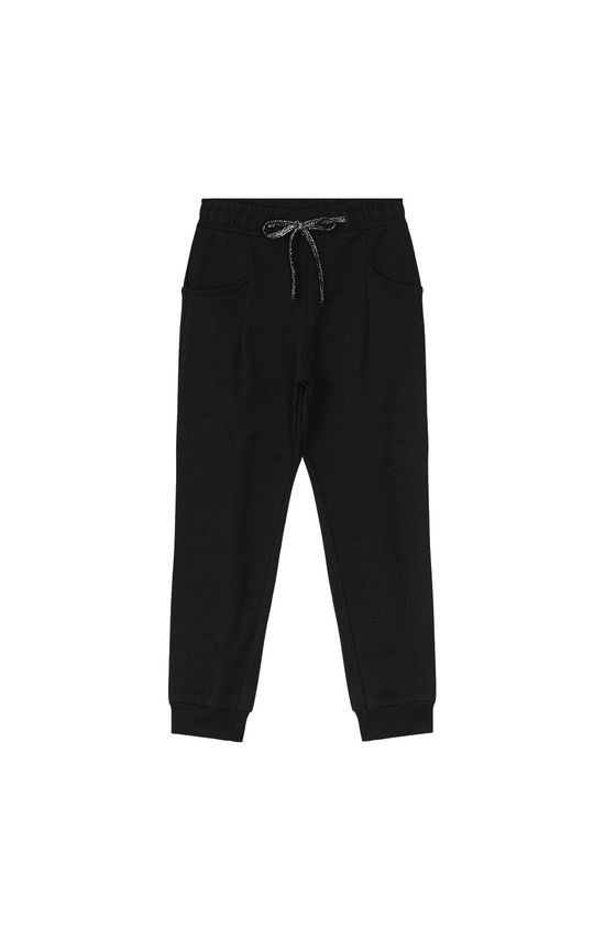 Calça Menina Cadarço Funcional Em Moletom Flanelado Carinhoso