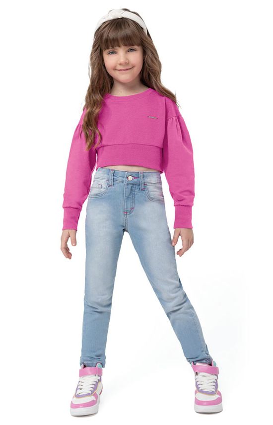 Blusa Cropped Menina Cava Deslocada Em Algodão Carinhoso