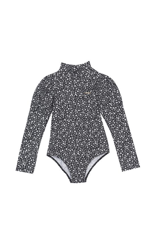 Body Menina Gola Alta Floral Em Algodão Carinhoso