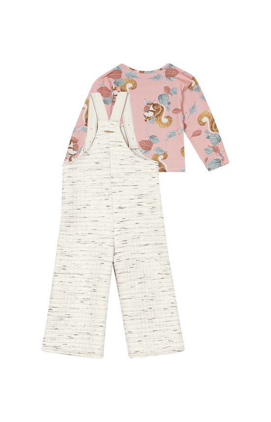 Conjunto Menina Jardineira Matelassê Carinhoso