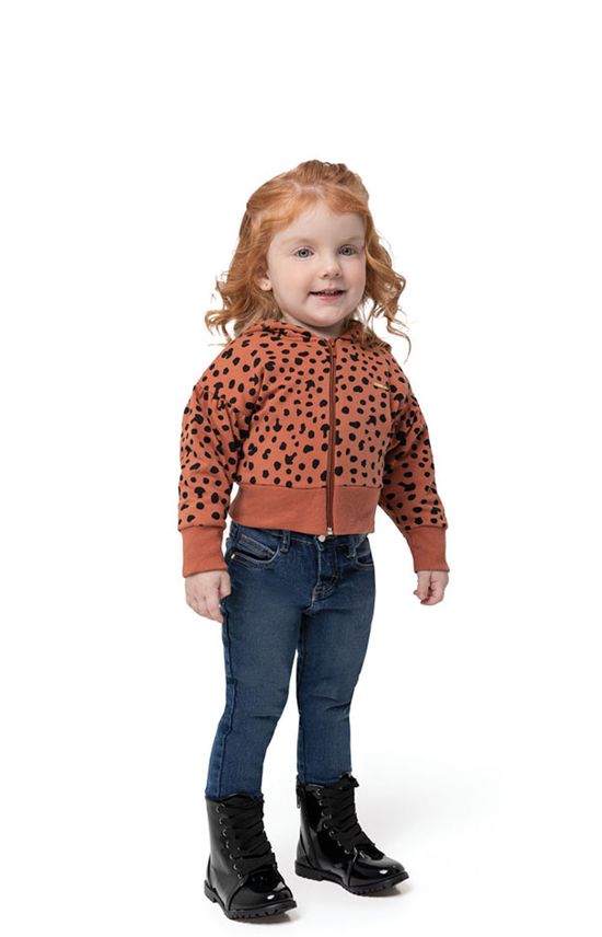 Conjunto Menina Poa Em Moletom E Jeans Carinhoso