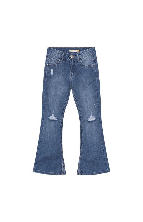 Calça Menina Flare Em Jeans Com Elastano Carinhoso