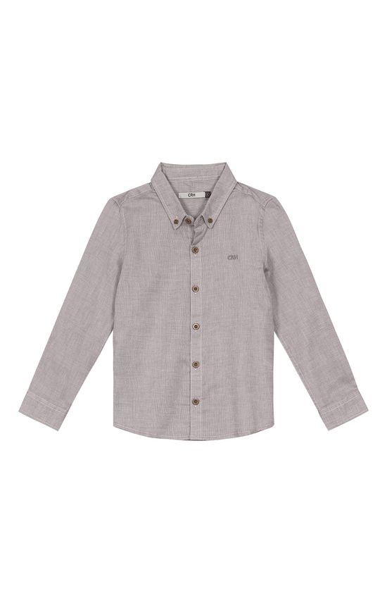 Camisa Menino Tradicional Manga Longa Em Algodão Texturizado Carinhoso