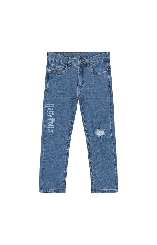 Calça Unissex Relax Fit Harry Potter® Em Jeans Com Elastano Carinhoso