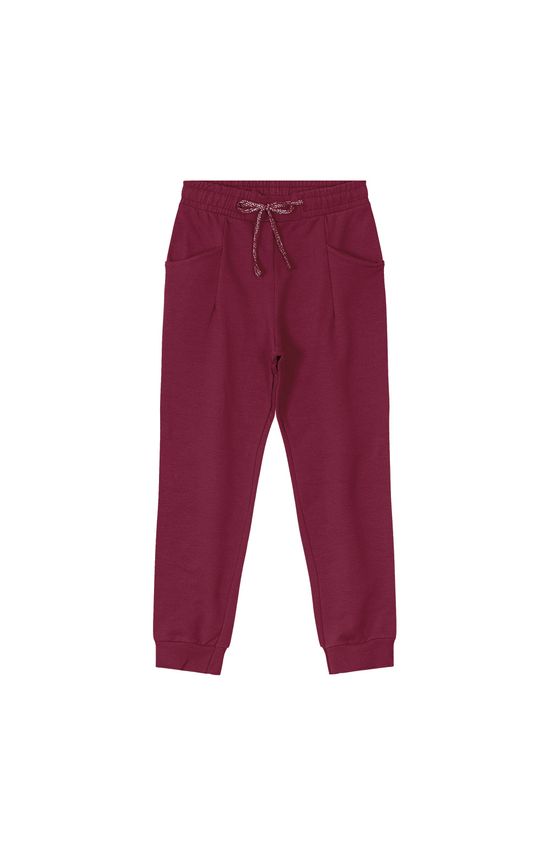 Calça Menina Cadarço Funcional Em Moletom Flanelado Carinhoso