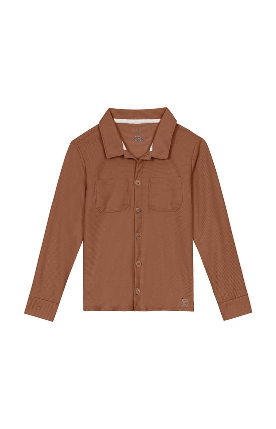 Camisa Menino Bolso Peitoral Em Malha Texturizada Carinhoso