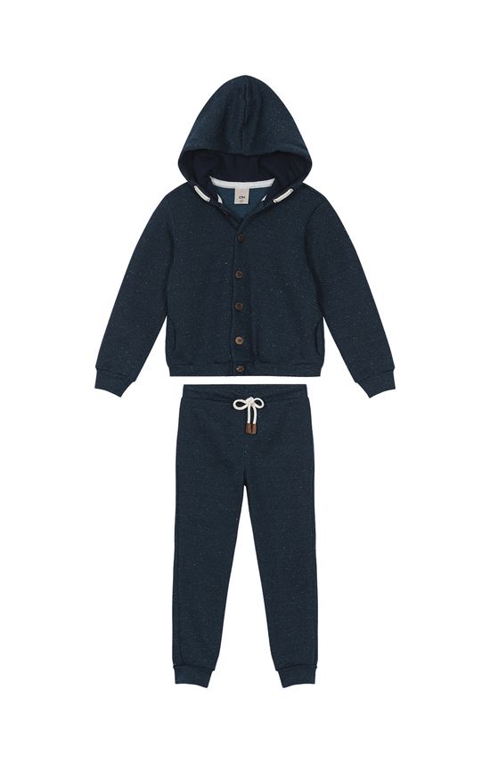Conjunto Menino Em Moletom Mescla Flanelado Carinhoso