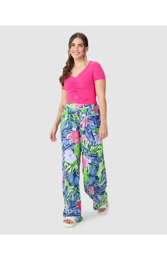 Blusa Cropped Feminina Busto Franzido Em Malha Canelada De Viscose