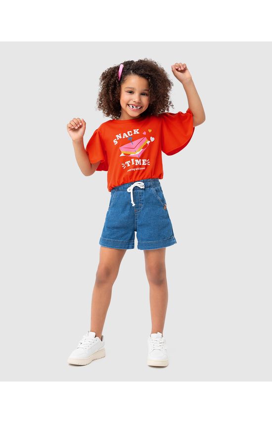 Blusa Infantil Menina Manga Ampla Em Algodão Malwee Kids