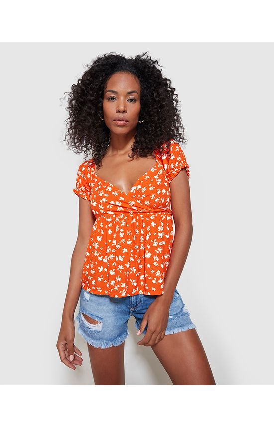 Blusa Feminina Decote Costas Transpassado Em Viscose - ENFIM