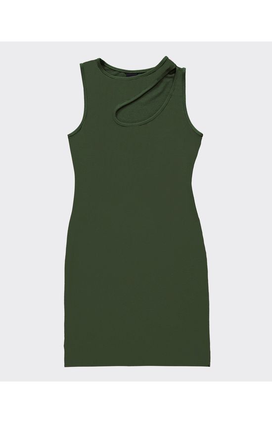 Vestido Justo Feminino Decote Vazado Em Moletinho De Viscose - ENFIM
