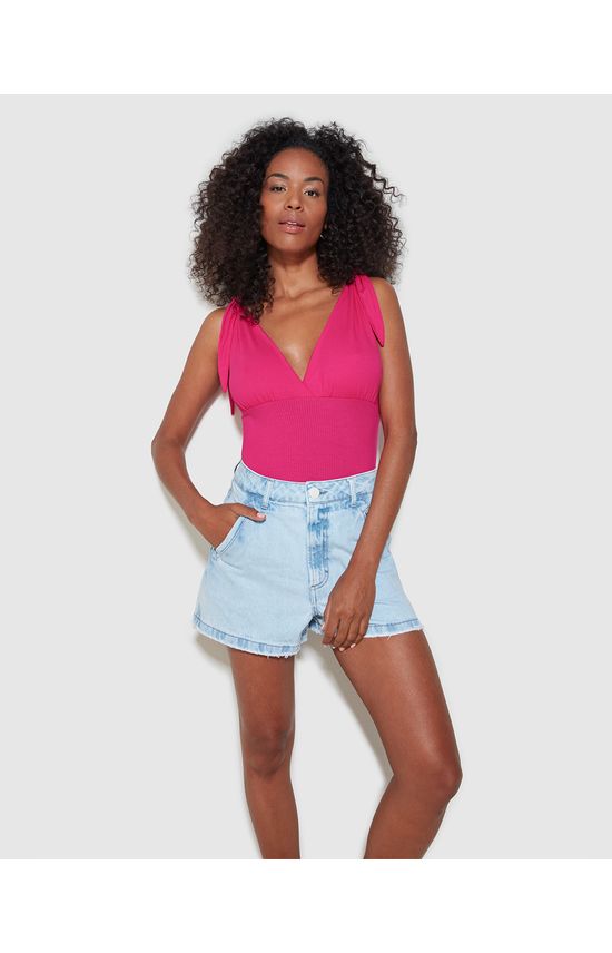 Body Feminino Transpassado Em Malha Viscose Canelada - ENFIM
