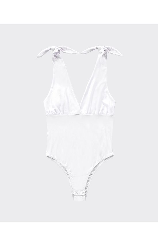 Body Feminino Transpassado Em Malha Viscose Canelada - ENFIM